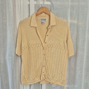 Vintage Alfred Dunner Beige Knit Cardigan